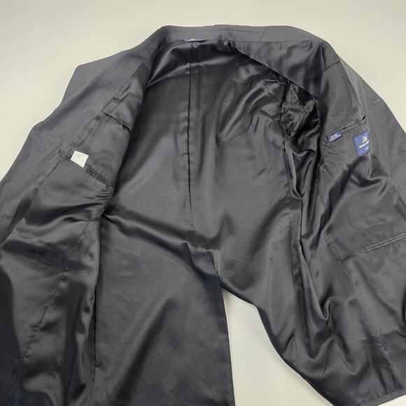 Brooks Brothers Blazer Mens 44 LG Gray 346 Wool Sports Coat Two Button Stretch - Picture 10 of 12